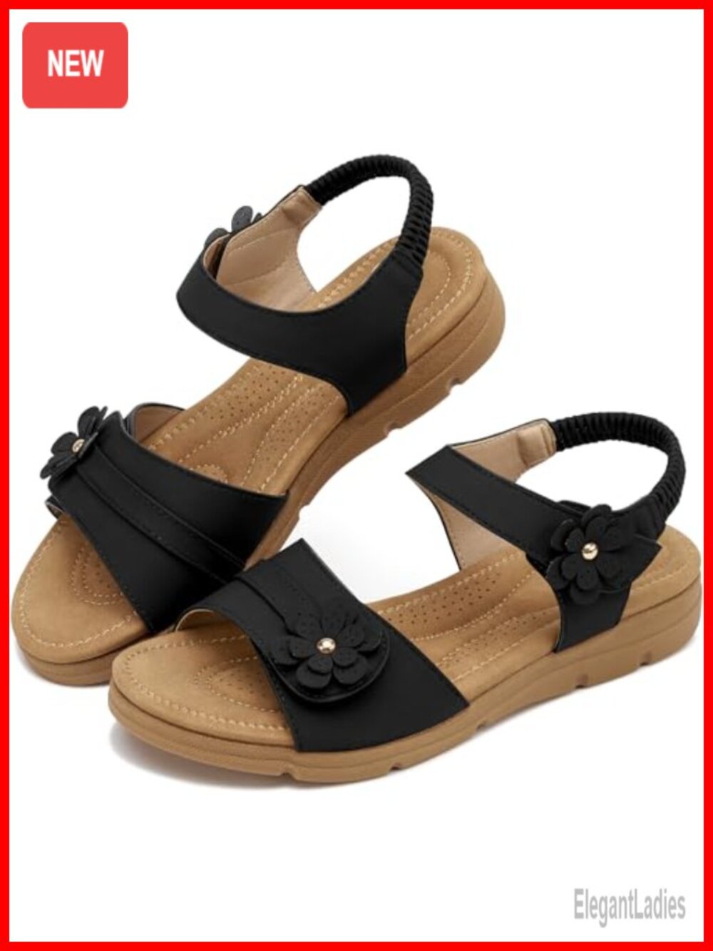 Women's Flats Sandals Comfortable Adjustable Non Slip Walking